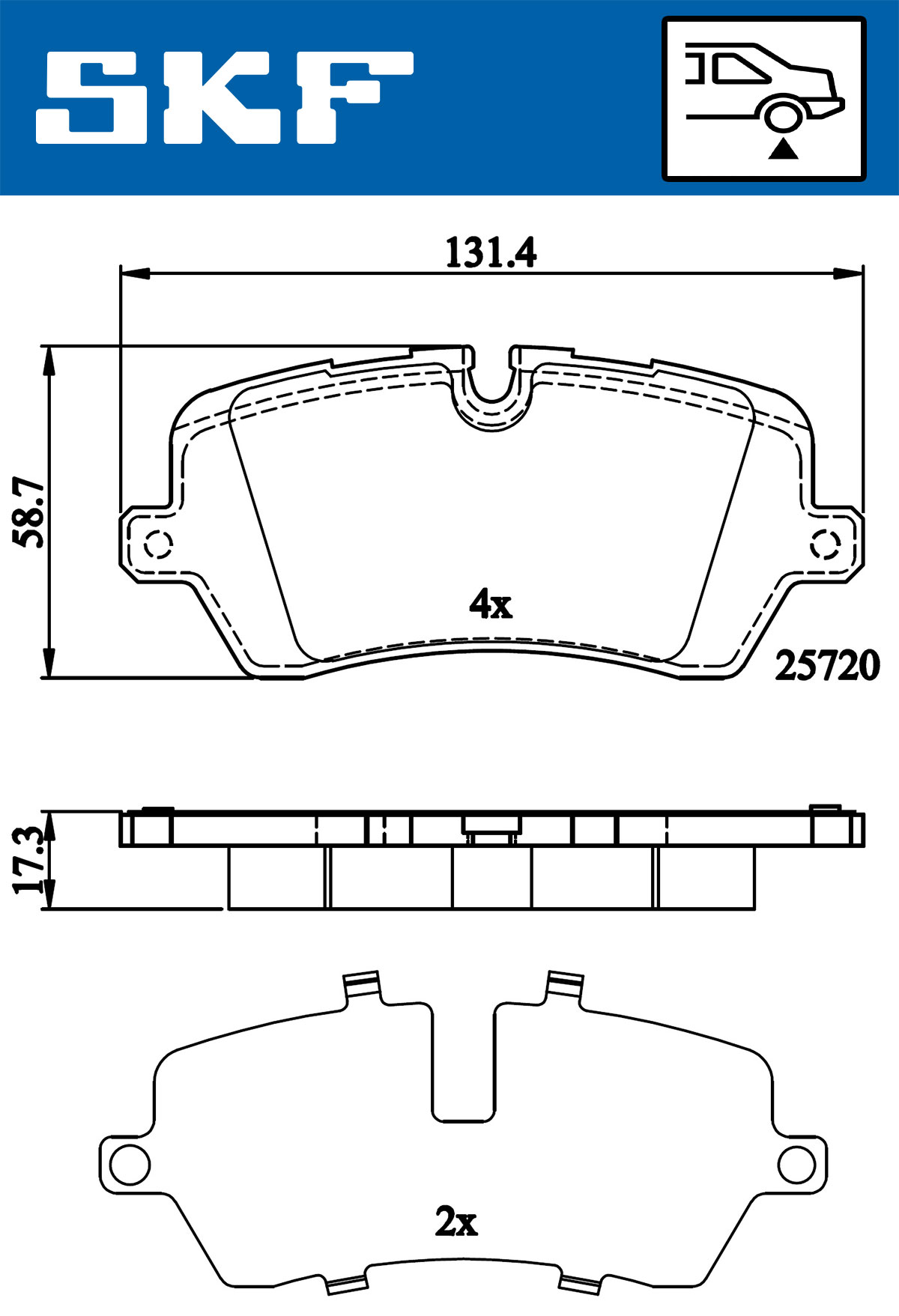 Set placute frana,frana disc VKBP 90396 SKF